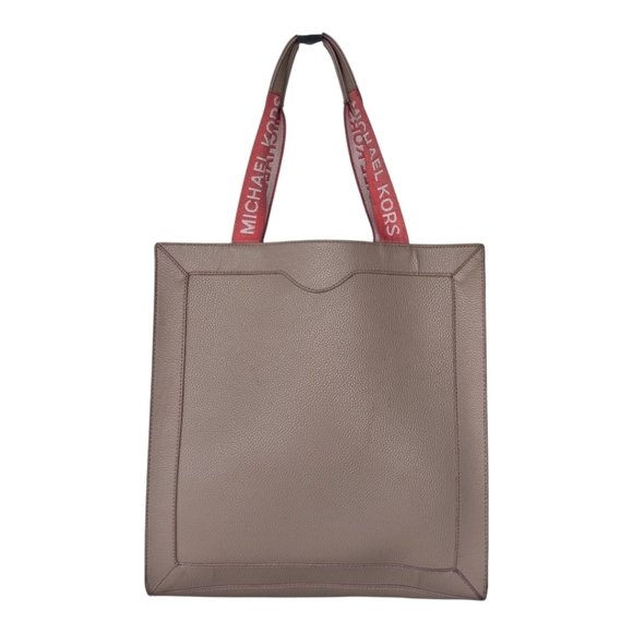 Michael Kors Rose Gold Tote HandBag Pink White Top Handle Women Leather - Picture 3 of 16